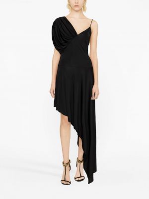 Drapované asymetrické koktejlové šaty Stella Mccartney černé