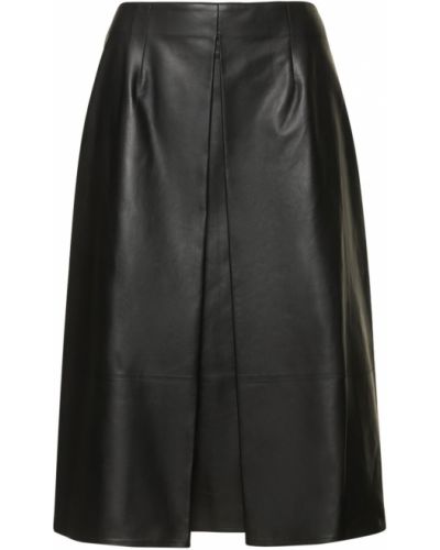 Kožená sukně Ferragamo černé