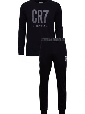 Czarna piżama z nadrukiem Cr7 Cristiano Ronaldo