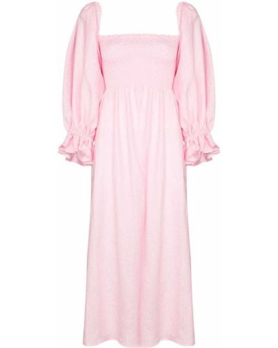 Лляне плаття міді Sleeper, рожеве