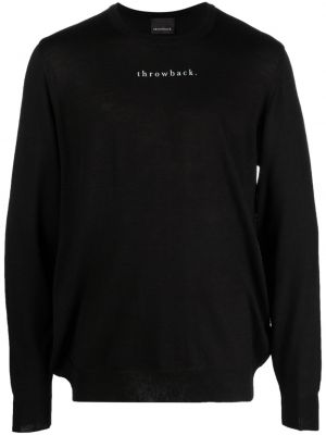 Vlnený sveter Throwback čierna