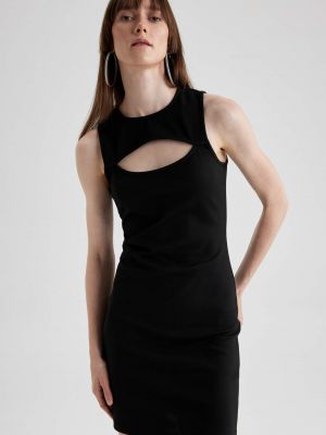 Αμάνικη μίντι φόρεμα με κοντό μανίκι Defacto μαύρο