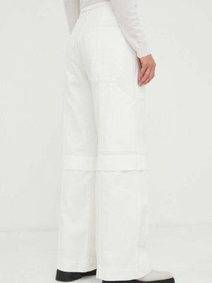 Bavlněné kalhoty s vysokým pasem Day Birger Et Mikkelsen bílé