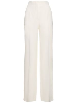 Relaxed сатенени панталон с висока талия Alberta Ferretti бяло