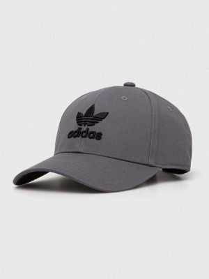 Bombažna kapa Adidas Originals siva
