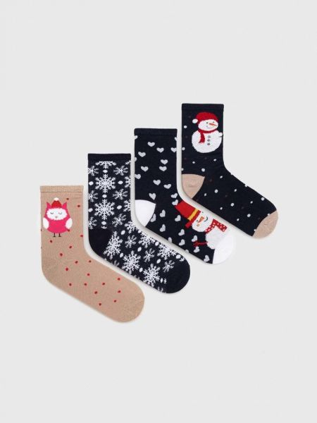 Vero Moda skarpetki 4-pack damskie kolor granatowy