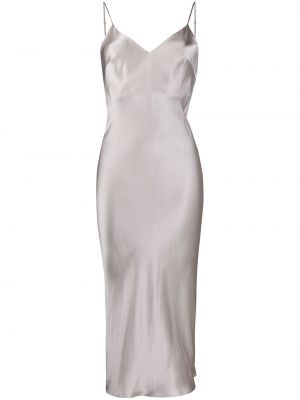 Платье миди с жемчугом Gilda & Pearl, серое