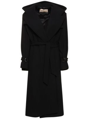 Gyapjú kabát Alexandre Vauthier fekete