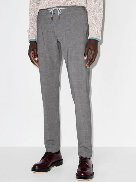Pantalones rectos con cordones Eleventy gris