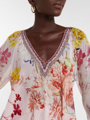 Svilena bluza s cvetličnim vzorcem Camilla