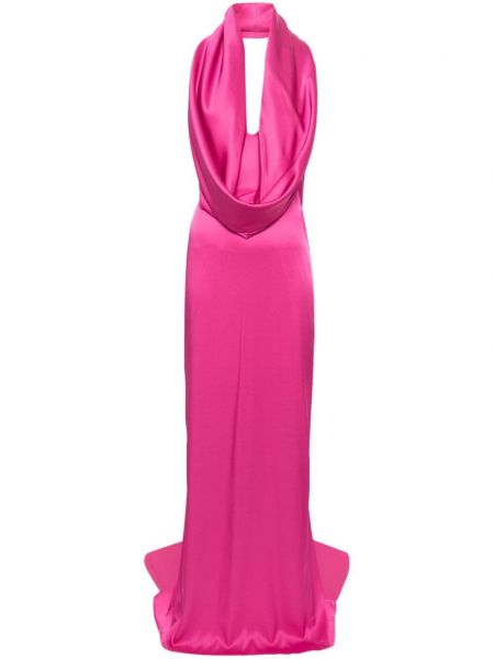 Коктейлна рокля с v-образно деколте Giuseppe Di Morabito розово
