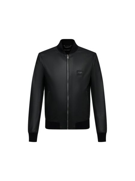 Кожаная куртка Dolce & Gabbana, черная