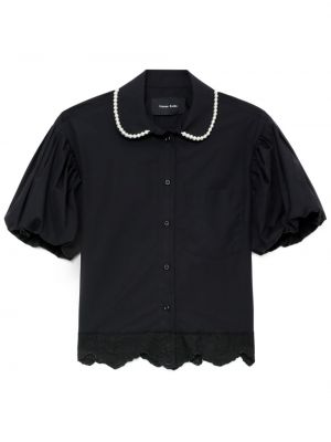 Памучна блуза с перли Simone Rocha черно