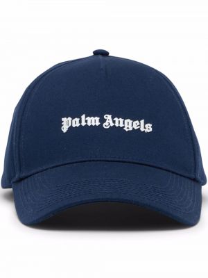 Trykt bomull cap Palm Angels blå