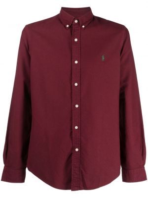 Памучна риза бродирана Polo Ralph Lauren червено