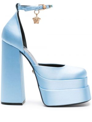 Полуотворени обувки на платформе Versace Pre-owned синьо