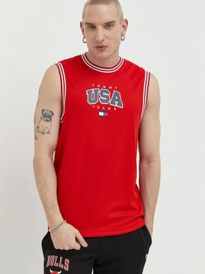 Tommy Jeans t-shirt , férfi - Piros