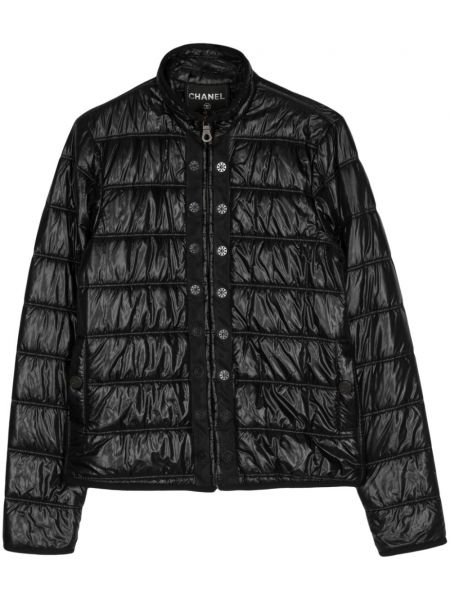 Cipzáras vattázott kabát Chanel Pre-owned fekete
