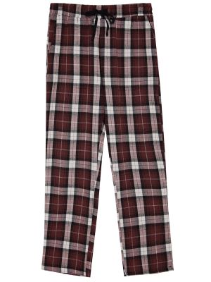 Kockované priliehavé pyžamo Trendyol červená