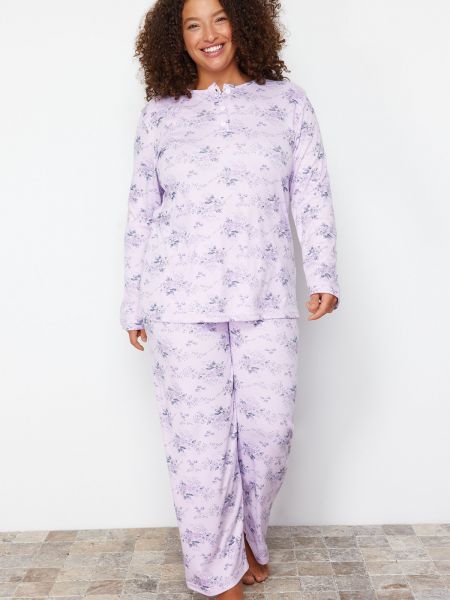Pletené kvetinové pyžamo Trendyol