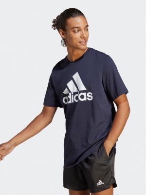 Тениска от джърси Adidas синьо