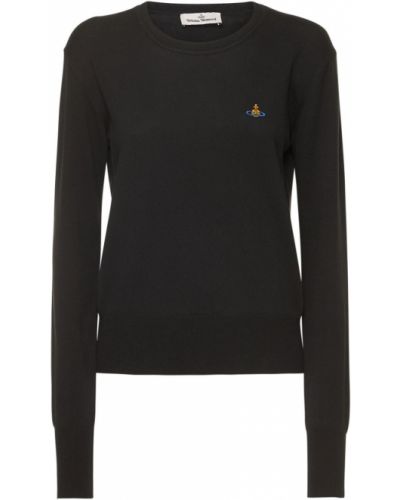 Suéter de cachemir de algodón de punto Vivienne Westwood negro