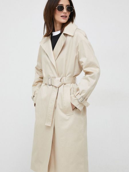 Bavlněný kabát Calvin Klein béžový