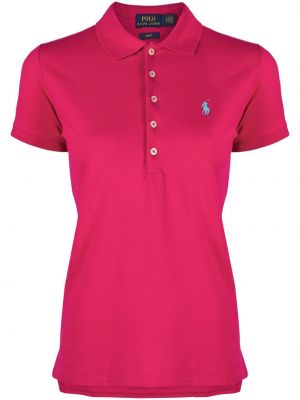Polo majica z vezenjem z vezenjem Polo Ralph Lauren roza