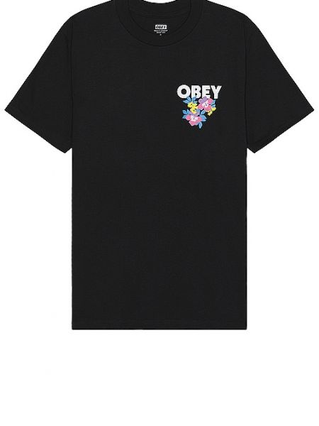Chemise à fleurs Obey noir