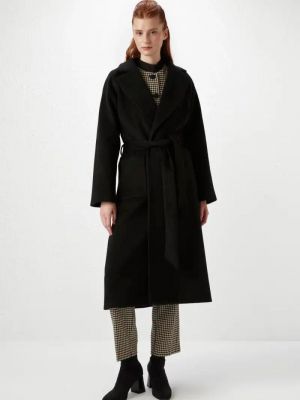 Классическое пальто с поясом Gusto черный
