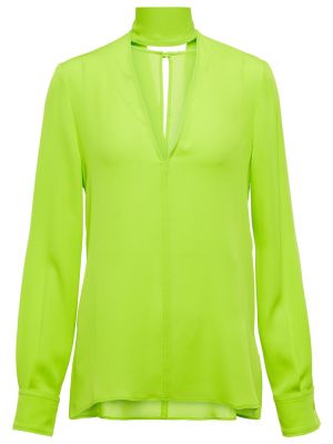 Μεταξωτή μπλούζα Valentino πράσινο