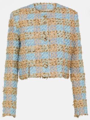 Tweed kockás dzseki Nina Ricci kék