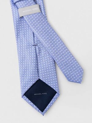 Jedwabny krawat Michael Kors niebieski