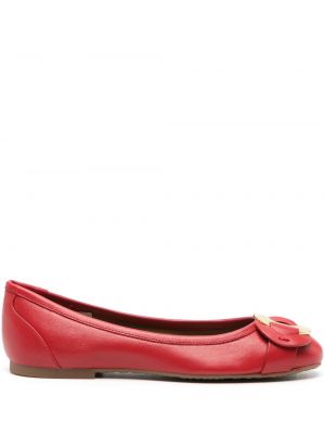 Ниски обувки с катарама See By Chloé червено