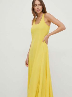 Testhezálló midi ruha Lauren Ralph Lauren sárga