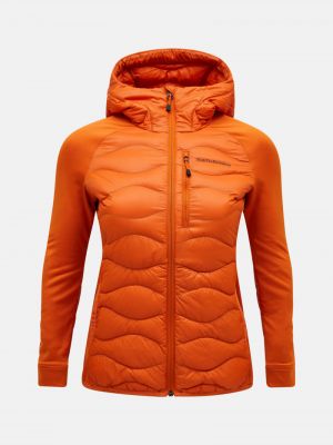 Péřová bunda s kapucí Peak Performance oranžová