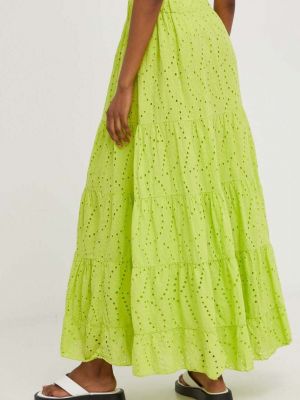 Bavlněné dlouhá sukně Answear Lab zelené