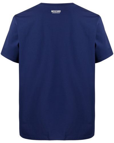 Koszulka z nadrukiem Moschino niebieska