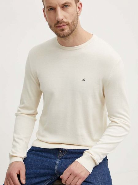Długi sweter Calvin Klein beżowy