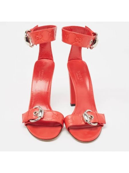 Sandalias de cuero Gucci Vintage rojo