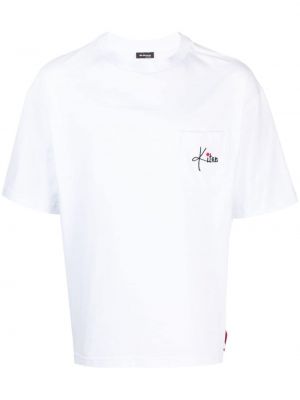 Βαμβακερή μπλούζα με κέντημα Kiton λευκό