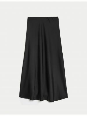 Černé saténové midi sukně Marks & Spencer