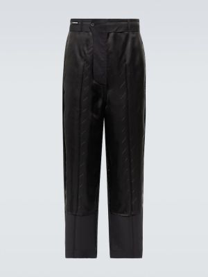 Vlnené nohavice Balenciaga čierna