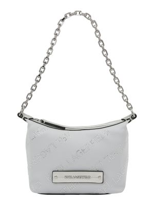 Prozirna torbica s kristalima Karl Lagerfeld crna
