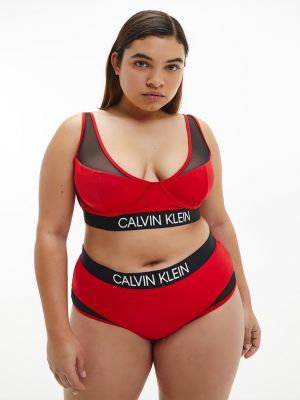 Bikini cu talie înaltă Calvin Klein roșu