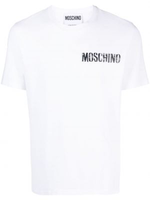 Tričko s potlačou s okrúhlym výstrihom Moschino biela