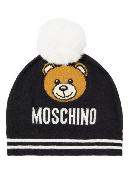 Bomuld uld hue for piger Moschino Kids sort