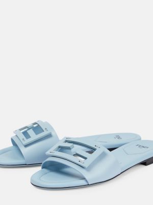 Kožené sandály Fendi modré