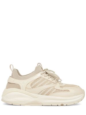 Sneakers di pelle in mesh Dsquared2 beige