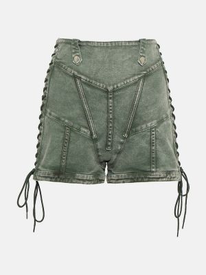 Shorts di jeans a vita alta Jean Paul Gaultier verde